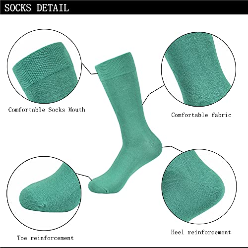 Men's Dress Socks - Colored Cotton Crew Solid Color Socks 10 Pack, Size(8-13)3