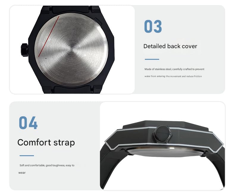 Image of 2D Sketch Watch for Men and Women Simple Analog Casual Wrist Watch with Unique Dial Design