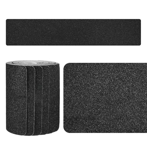 Image of M METERXITY 12-Pack Anti Slip Traction Tape 30 inch x 6 inch Best Grit Outdoor Non-Skid Tape High Traction Friction Abrasive Adhesive for Indoor /Outdoor Stairs Step [Black]