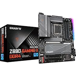 Gigabyte Z690 GAMING X DDR4 ATX Motherboard - Supports 12th Gen Intel Core Processors (LGA 1700), DDR4-5333MHz(OC) Memory, Fully Covered Thermal Design, 4xNVMe PCIe 4.0 x4 M.2 & USB 3.2 Gen 2x2 Type-C