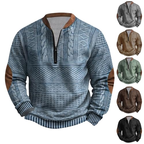 Quarter Zip Sweatshirts for Men Oversized Vintage Graphic Pullover Tops Casual Fall Outfits Loose Fit Streetwear
