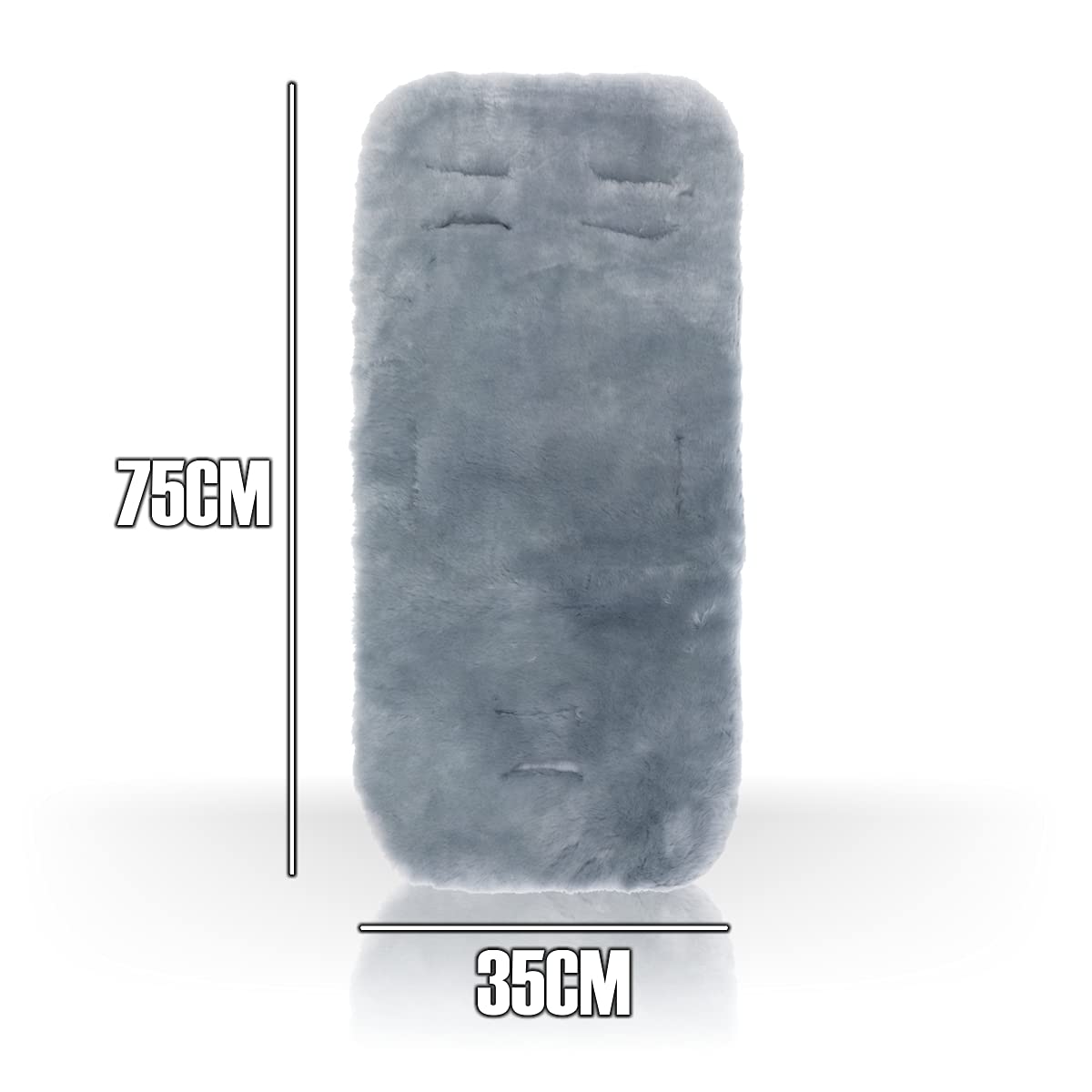 FILLIKID 100% Merino - Lammfell Auflage für Buggy und Kinderwagen / 5-Punkte-Gurtsytem geeignet 12-36 Monate