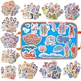 CHEFAN 12 Pack Felt Board Bible Stories Pieces,Flannel Board Stories for Preschool Activities Included a Felt Bag