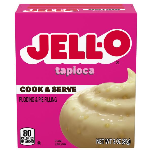 Image of Jell-O Gelatin Dessert Mix, Raspberry, Cranberry & Watermelon Flavors plus Cook & Serve Tapioca Flavor, Includes 4 Total Packs (1 of Each Flavor), Fat Free Desserts & Pudding Mix, Easy Fruit Gelatin for Desserts, Snacks & Parties, 3 oz Each (Variety Pack)