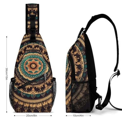 Flowers And Horses Hand Drawn Sling Bag for Men Women - Adjustable Crossbody Chest Backpack, 15" Travel Hiking Fanny Pack2