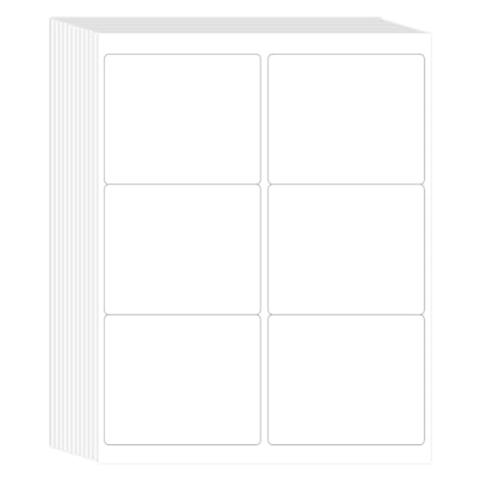 Etichette adesive Etichette adesive bianche stampabili da 3-1/3" X 4" | 300 for stampa laser/a getto d'inchiostro - Opaca(50Sheets)