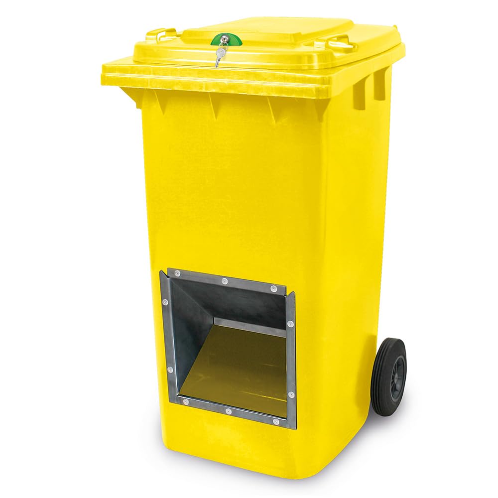 Behälter für Streugut, abschließbar und mit Entnahmeöffnung, 240 Liter, BxTxH 580x730x1075 mm (Gelb)