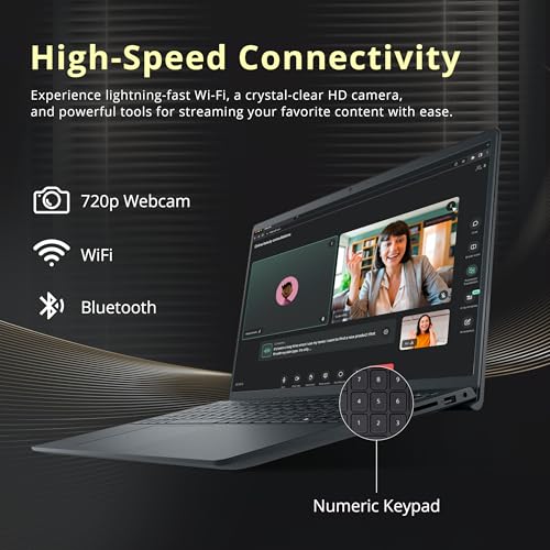 Image of Dell Inspiron 15.6 inch FHD Touchscreen Laptop, AMD Ryzen 5 7530U, 32GB RAM, 3TB Storage(2TB SSD+1TB Docking Station Set), AMD Radeon Graphics, Wi-Fi 5, Numeric Keypad, Win 11 Pro, Black
