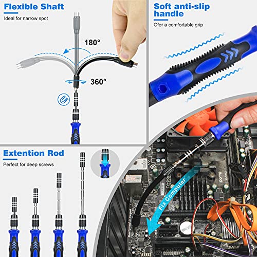 Computer Tool kit,Ps4/Laptop screwdriver kit,LOFIXO 92-Precision screwdriver set with spudger,Electronics Repair Tool kit for iPhone,Ps3/Ps5,pc,Xbox one controller,Mac,Nintendo Switch,Eyeglass,tablet