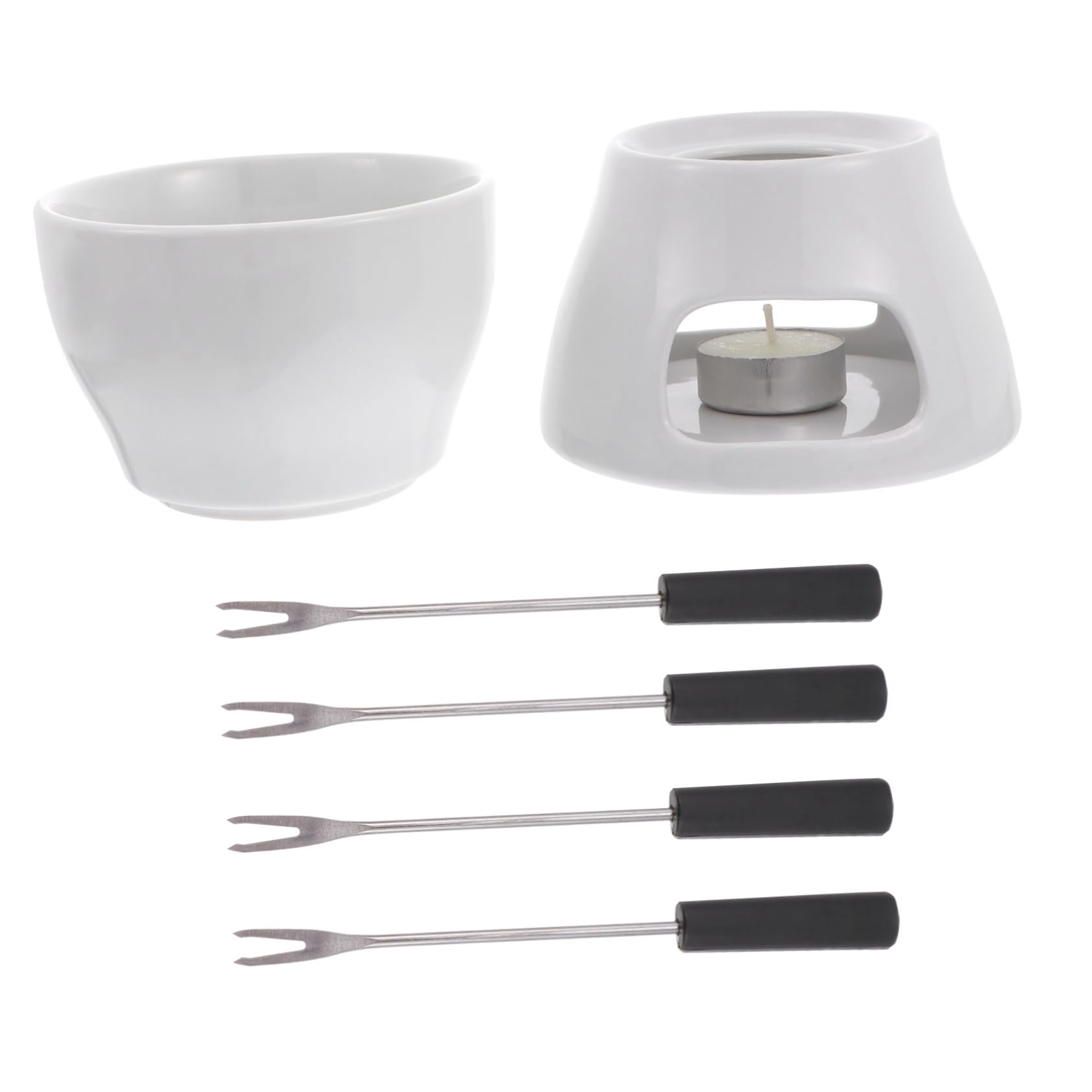 Ciieeo Fondue Butter Warmer Mini Chocolate Melting Pot Kitchen Gadget Ceramic Cheese Fondue Set