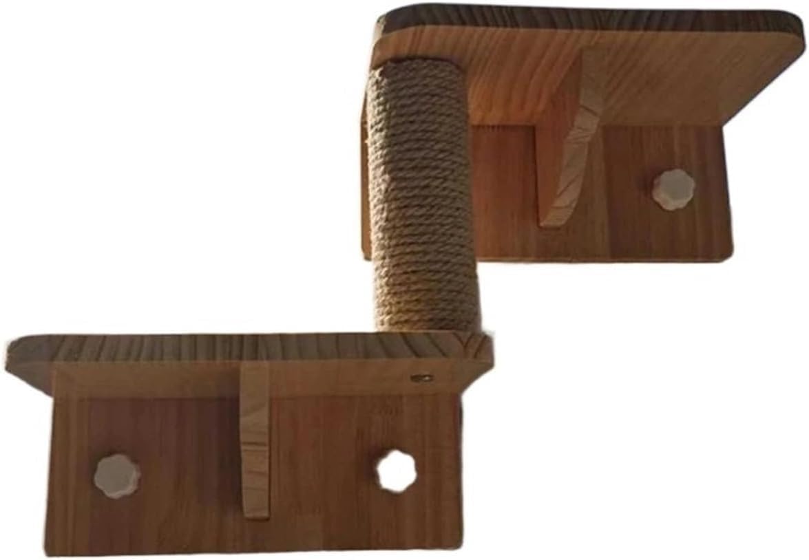 Adjustable Cat Climbing Frame Sucker Space Module Jumping Platform - Solid Wooden Multifunctional Tree Accessories(Hexagonal Cat Nest)