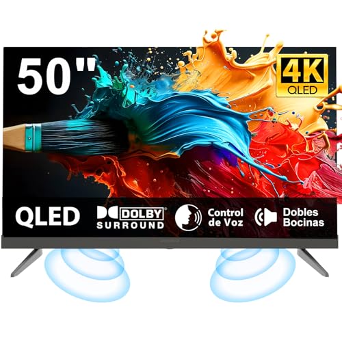 La Mejor Lista de tele de 50 pulgadas , listamos los 10 mejores. 44 XUNDEFINED Television Smart TV 50 Pulgadas QLED 4K UHD Tele Pantalla con Bocinas Potentes y Dolby Audio,Sonido Envolvente Tipo Soundbar,Control por Voz,Whale OS,Duplicación de...