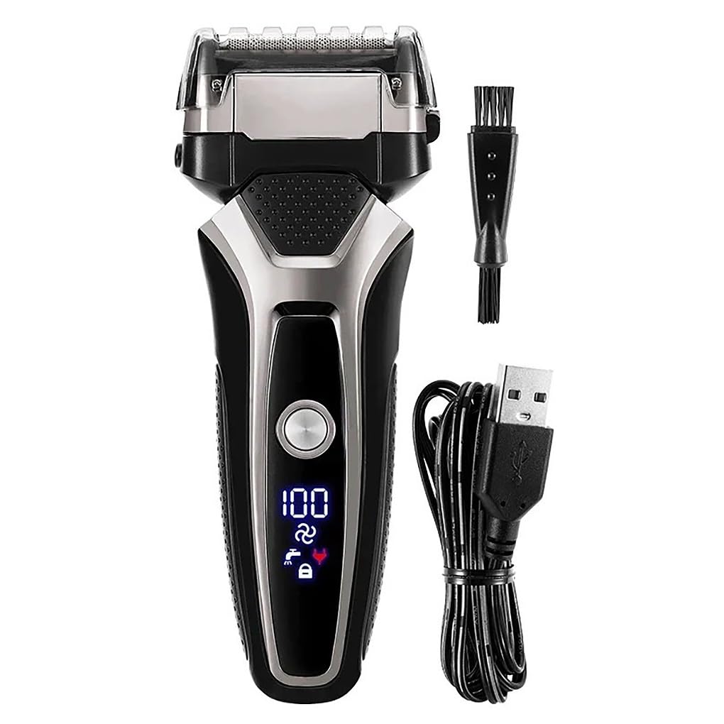 Rasoio da uomo, USB Ricaricabile Rasoio Elettrico In Acciaio Inox Macchina Da Barba Uomini 3D Tripla Lama Galleggiante Rasoio Rasoio Barbiere Trimmer