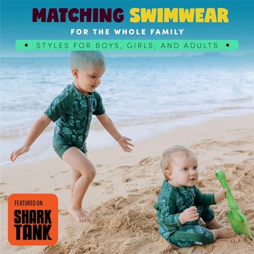 Image of SwimZip UPF50+ Boys Swim Shirt, Long Sleeve One Piece Kids Sunsuit