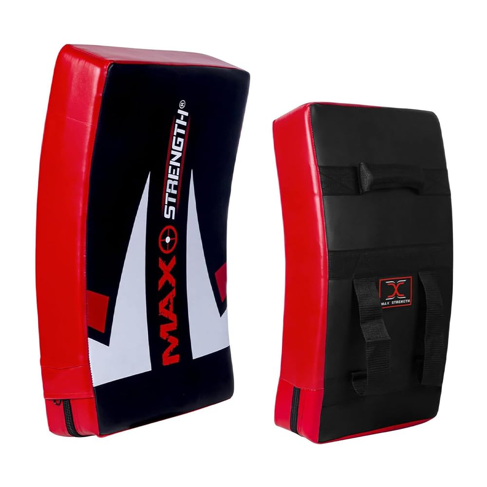 MAXSTRENGTH Scudo professionale per kickboxing, tappetino curvo per Muay Thai, ideale per MMA, arti marziali, karate, taekwondo, allenamento