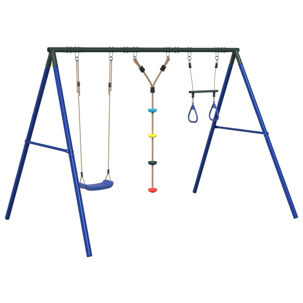 Juego de columpio exterior para niños con marco de metal