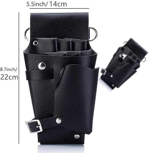 WENHUAZAI Hairdressing Waist Belt PU Leather Hair Styling Equipment Belt Pouch Barber Bag Leather Haircut Holster Pouch for Keeping Scissors, Razors, Hair Pins, Makeup Brushes 5 WENHUAZAI Hairdressing Waist Belt PU Leather Hair Styling Equipment Belt Pouch Barber Bag Leather Haircut Holster Pouch for Keeping Scissors, Razors, Hair Pins, Makeup Brushes - Image 5