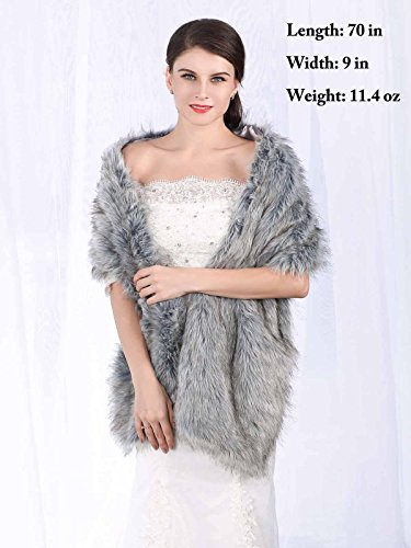 Chicer Bridal Wraps And Shawls Fur Stole For Women And Girls. (Grey) #TOP3