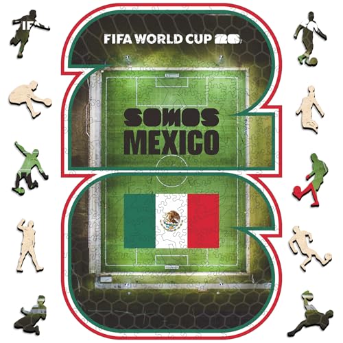 Image of FIFA Mexico 26 Wooden Puzzle for Adult, 200 Pieces Irregular Shape Puzzle, 5MM Thick,Creative Collectible Gift for Fans, Officially Licensed Product, 9.3 x 12