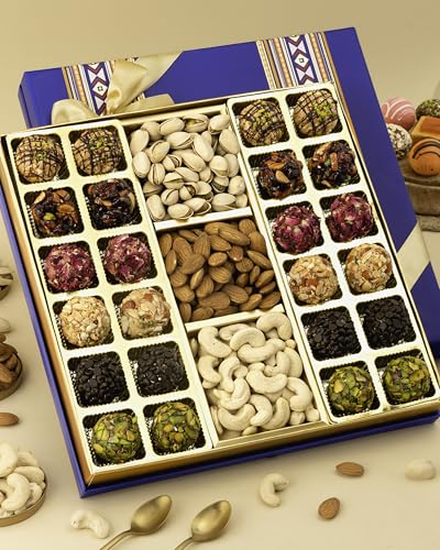 Image of HyperFoods Diwali Gifts for Family and Friends With DryFruit 24 Pcs Ladoo Sweets Gift Diwali Gifts Sweets Gift Dry Fruit Box Cashews Almonds Pistachios Dry Fruits Gift Pack Dryfruits Combo Pack