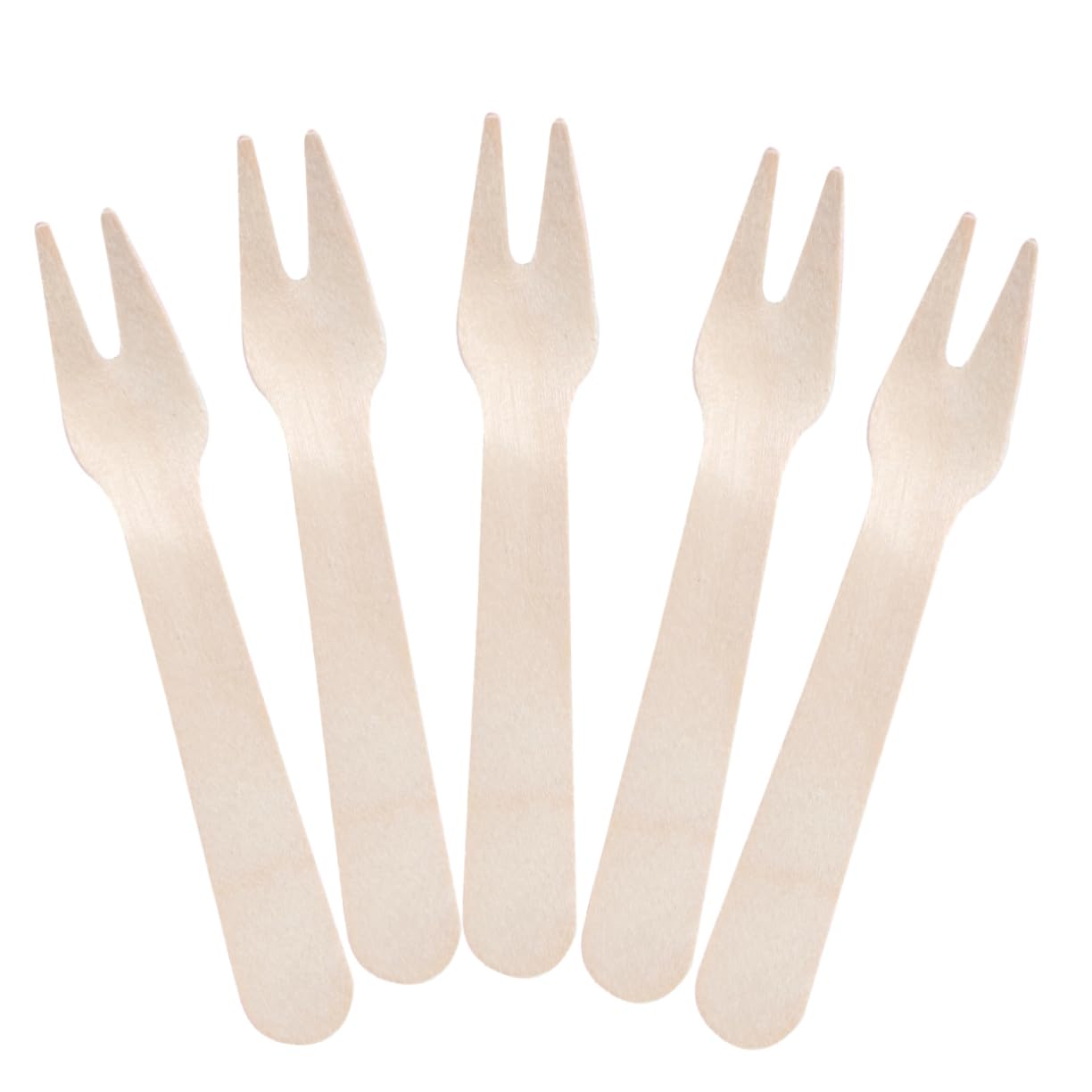 NOLITOY 100pcs Wooden Cake Forks Disposable Cutlery for Parties Picnics and Barbecues Lightweight Birch Utensils for Desserts and Meals