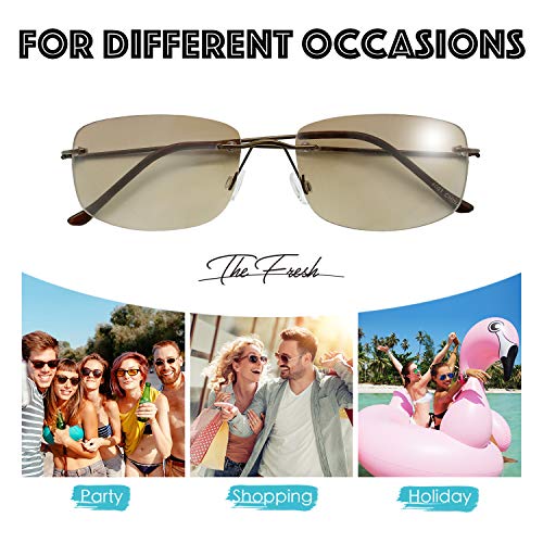 Image of The Fresh Minimalist Small Rectangular Sunglasses Clear Eyewear - Exquisite Packaging