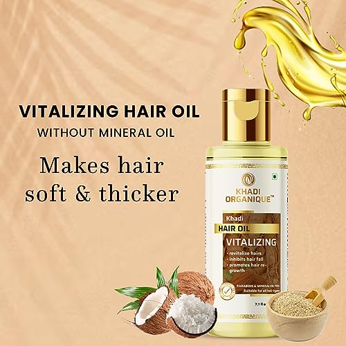 Image of Khadi Organique Vitalizing Hair Oil Without Mineral Oil 200ML (2)