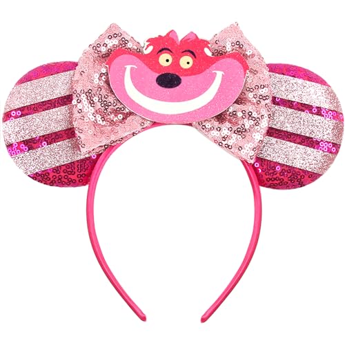 MADO pink cat mouse ears headband for women adults kids,Park mini ears headbands for women kids girls (cat)