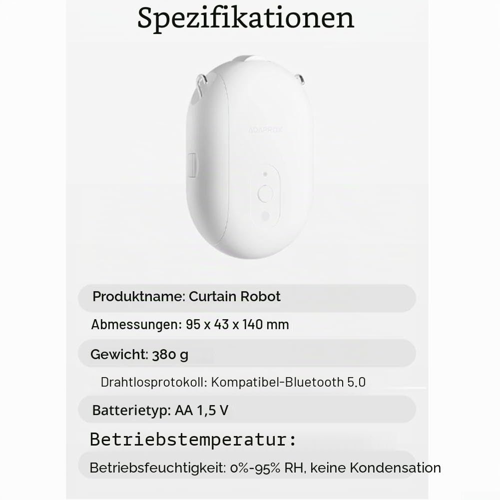 Intelligenter automatischer Vorhangöffner, automatisierte Vorhangsteuerung mit Tuya Wifi Smart Roboter, mühelose Integration für Heimautomatisierungssysteme (l&U Stange)
