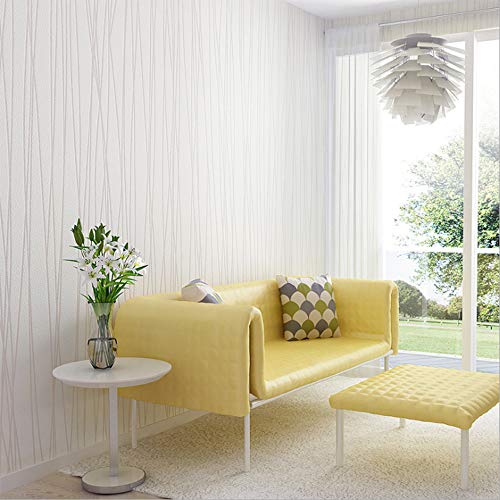 QIHANG Non-Woven Classic Flocking Plain Stripe Modern Fashion Wallpaper Wall