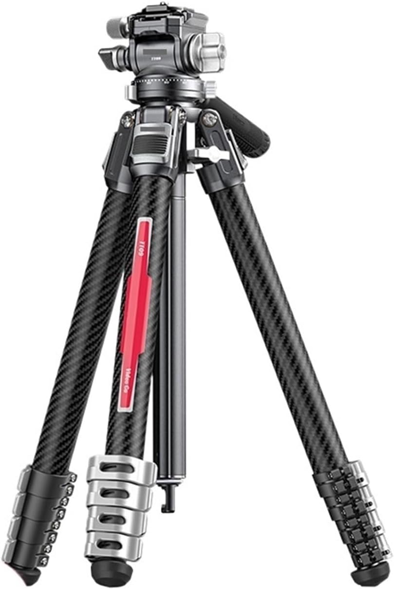 Camera Support Tripod, TT09 VideoGo Carbon Fiber Travel Tripod with 360° Panoramic Integrated Leveling Bowl Arca/Claw/F38 Quick Release for DSLR,for Taking Photos(F38 System)