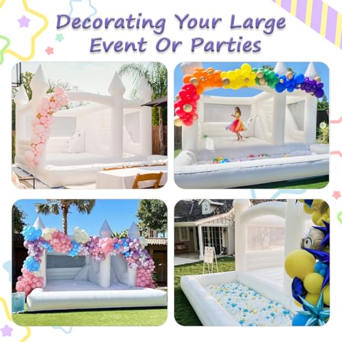 White Bounce House with Slide& Ball Pit for Adults,Commercial PVC 15FT Large Inflatable Bounce House Castle Outdoor with 950W Powerul Blower,Wedding Birthday Party Decorations 15x15x10FT - Image 6