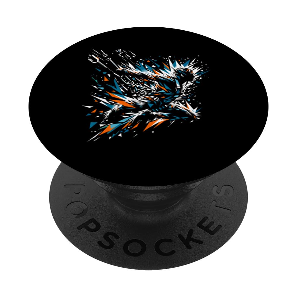 Polygon Art Bungee Jumping Bungy Bungee Jumper PopSockets Swappable PopGrip, Black