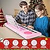 What are the Best Digital Piano for Kids? 5 WOSTOO Kids Keyboard Piano, Portable 61 Keys Keyboard Electronic Digital Piano, Early Learning Educational Musical Piano Toy Keyboard for Beginners with Music Stand, Microphone (Pink) #3