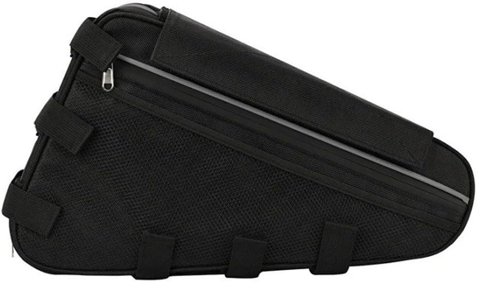 Triangle Bike Frame Bag Nylon Waterproof Lightweight Cycling Storage for Mountain Road E-Bike Battery Black 44.5x9.5x26.5cm