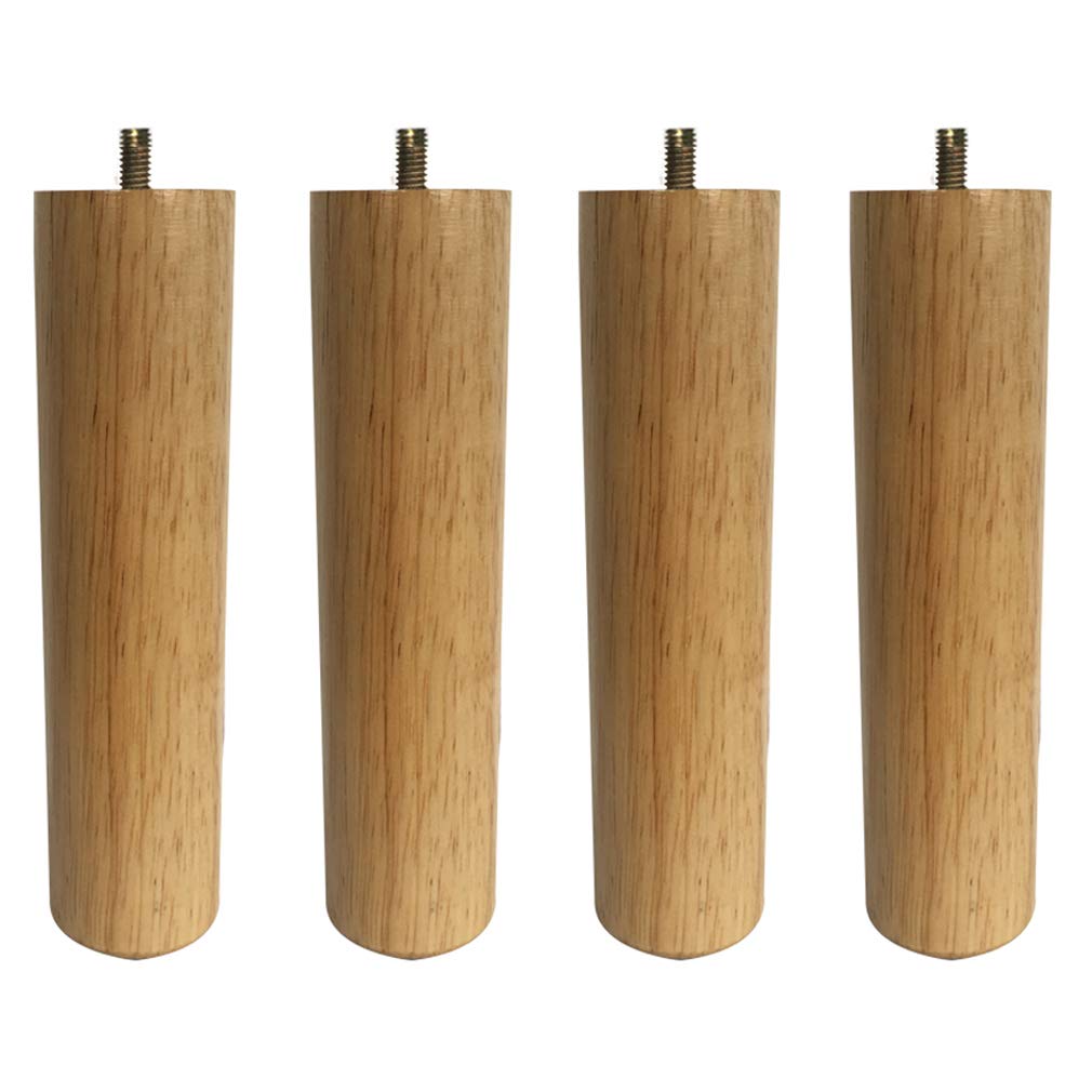 Gambe per Mobili In Legno Massello,Gambe per Tavoli,Gambe per Divani In Rovere,Gambe per Letto,Set di 4,Bulloni M8 Preforati,per Tavolino,Ottomana,Poltrona,Antiscivolo(18cm/7.09in)