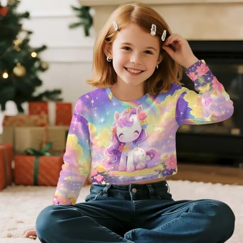 Girls Kids Sweatshirts Hoodies Crew Neck Pullover Long Sleeves Top Casual Fall Soft Shirt Outfits for 5-14 Teens3