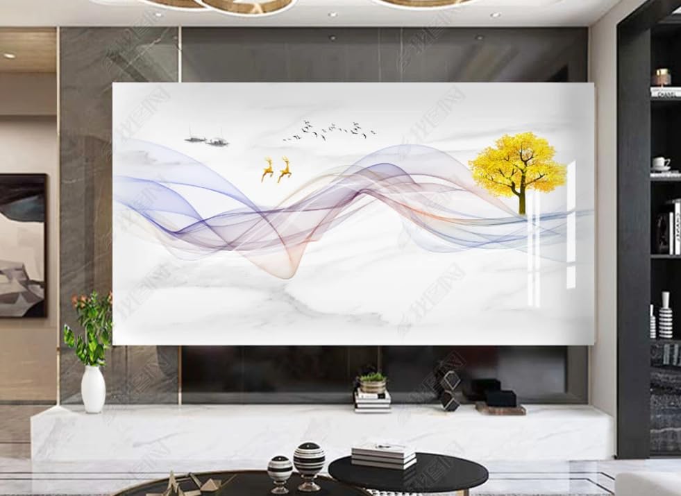 Papier peint intissé haut de gamme lignes de fumée poster mural géant 350x256cm