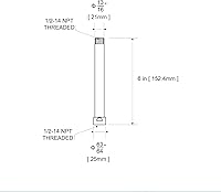 Vista 6 de OFFO Brazo de extensión de cabezal de ducha, extensión de brazo de ducha hecho de acero inoxidable 304, extensión de tubo de ducha de acero Negro