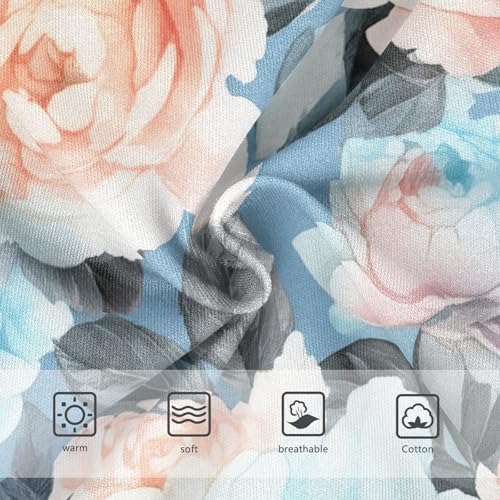 Watercolor Blue Peonies Roses Toddler Girls Underwear 2t Cotton Panties Little Girl Fancy Briefs Kids Undies3