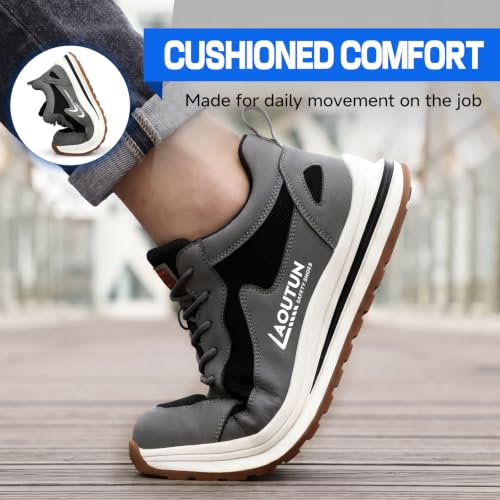 Image of LAoutun Steel Toe Shoes for Men Safety Work Sneakers Lightweight