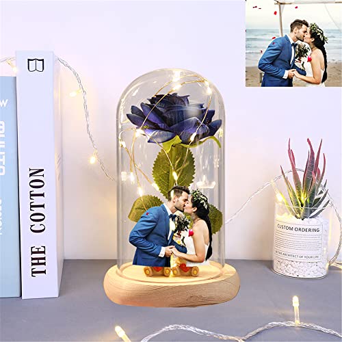 GGUIUIC Lampada a cupola in vetro con fiore rosa