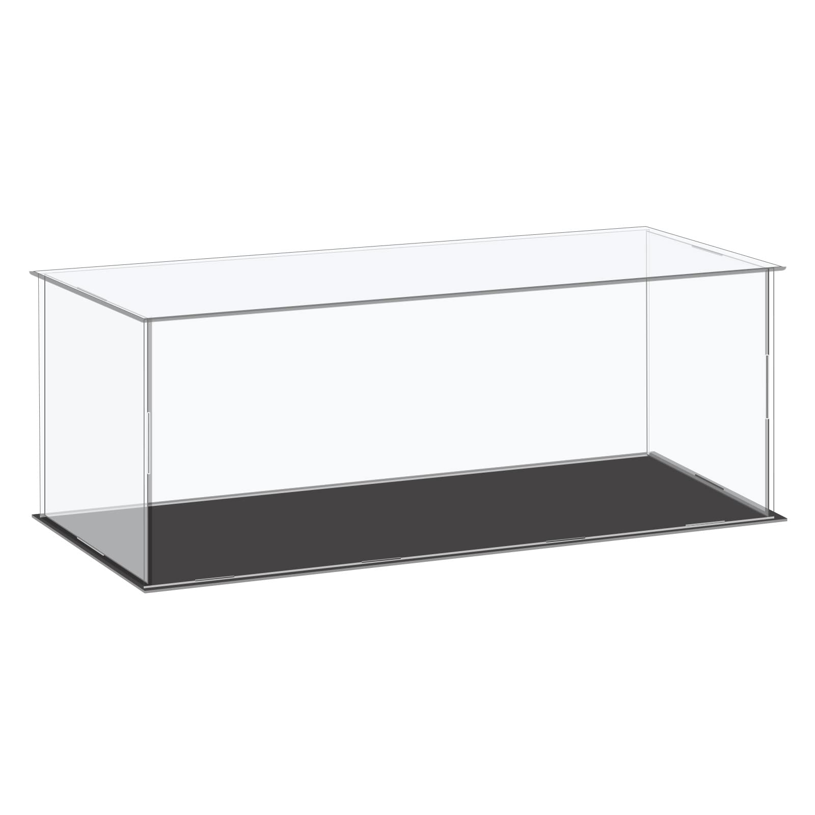 sourcing map Acrylic Display Case Plastic Box Cube Storage Box Clear Small Assemble Dustproof Showcase 41x16x15.5cm for Collectibles Items