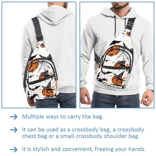 Mochila cruzada de 1 pecho unisex bandolera de hombro con estampado de huesos y esqueletos 3
