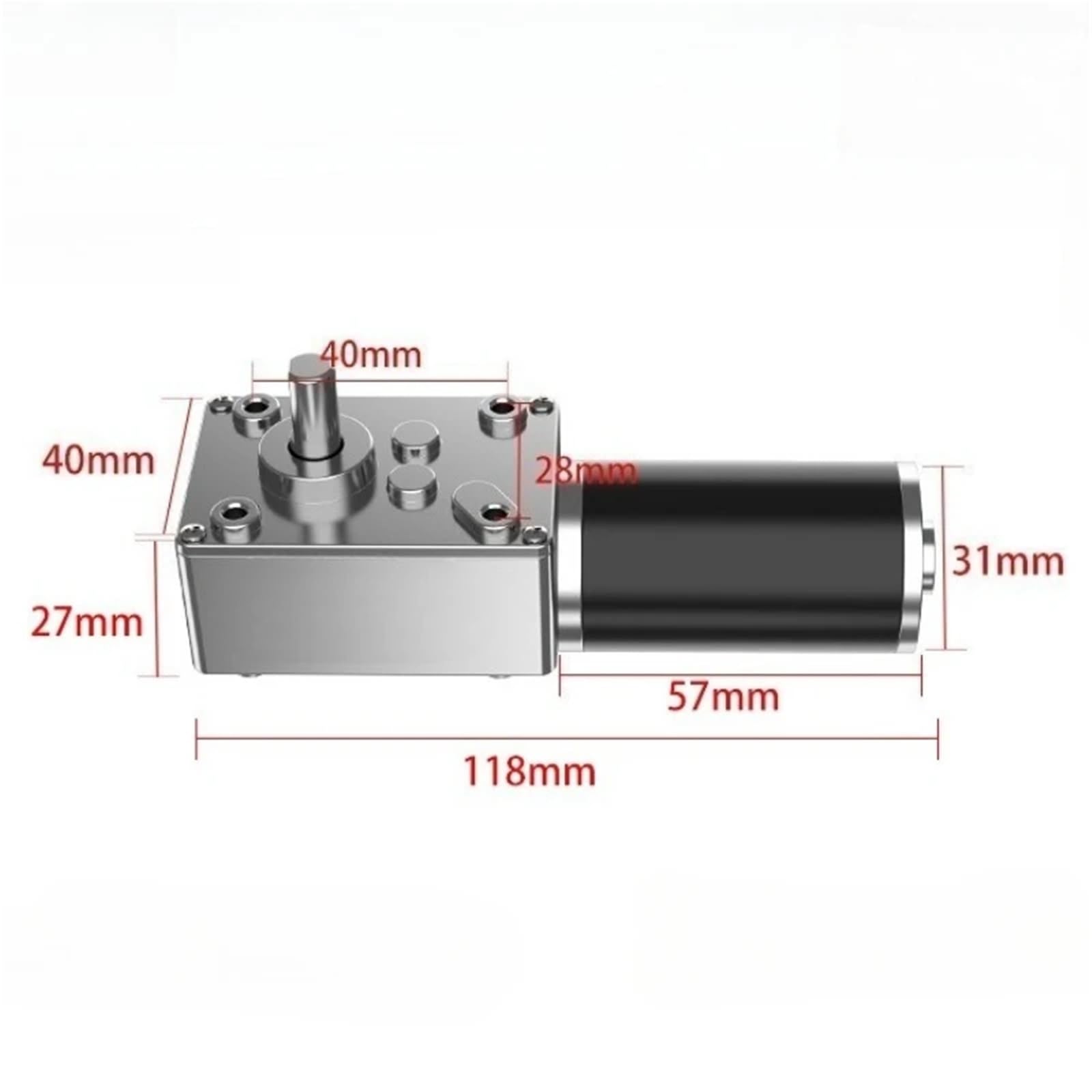 5840-31ZY Motor de Engranaje Reductor DC 12V 24V Alto par Alta Potencia 2-70kg 7RPM-470RPM Gusano invertido 1 Uds(Motor x Bracket,16 RPM)