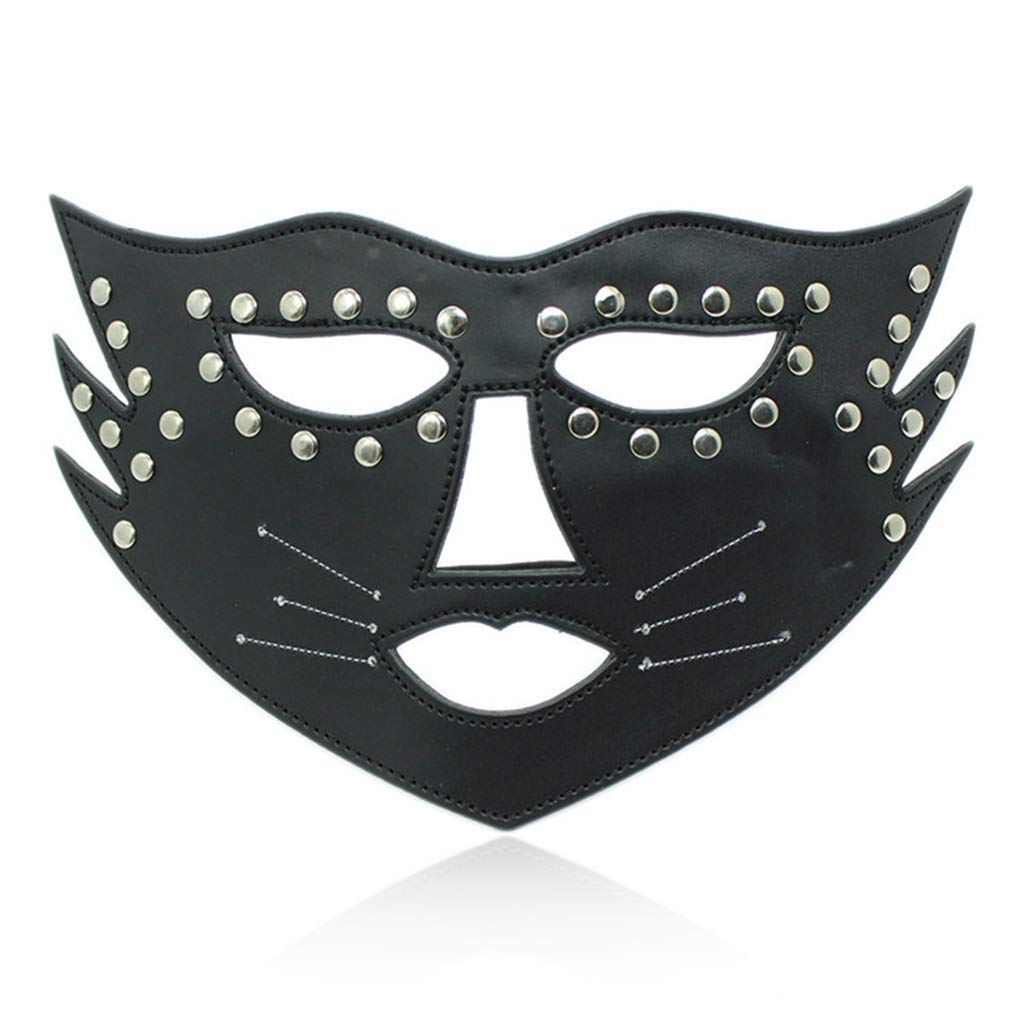 ZYAM Leather eyes hṎṎd, ḄdṤm èrötïc Ṧ-Ḕ-x Cat M-ḁ-Ṧ-k, leather Ṧ-Ḕ-x T-Ṏ-ys for Cosplay, Show, Halloween, Party, Self Pleasure