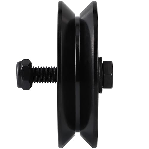 Miniatura 2 de Skelang Rueda de ranura en V de 4 pulgadas, rueda de puerta deslizante con rodamientos dobles, rueda de puerta enrollable para pista en V invertida,