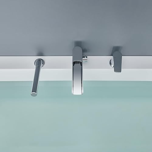 Miniatura 9 de Grifo de Cascada para Bañera Romana Grifo de Montaje en Cubierta Cromado Grifos de Bañera Relleno de Latón Grifos de Baño con Ducha de Mano