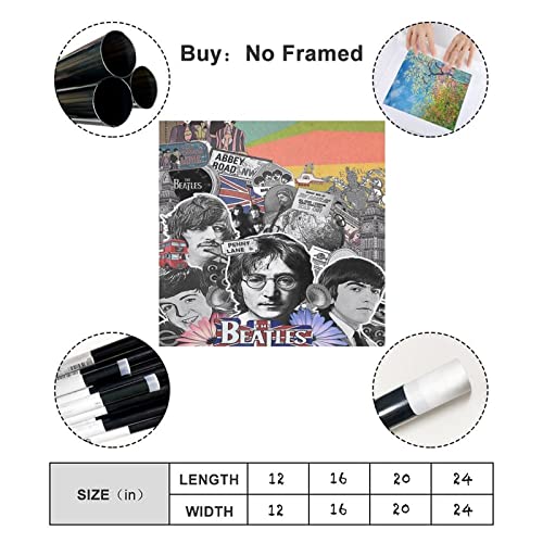 Poster The Beatles HD 2 sur toile – Décoration murale – Pour salon, chambre à coucher – Sans cadre : 50 x 50 cm - Les Beatles, Paul McCartney, John Lennon, RIngo Starr, George Harrison Poster The Beatles HD 2 sur toile - Décoration murale - Pour salon, chambre à coucher - Sans cadre : 50 x 50 cm – Image 3
