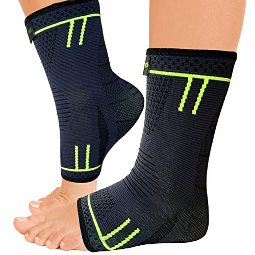 Agile Now - Sprunggelenkbandage 2er Set stabilisiert die Knöchel & schützt die Gelenke - Knöchelbandage für Damen & Herren - rutschfeste & atmungsaktive Fußbandage - passt in jeden Schuh (L | Grün) Cover